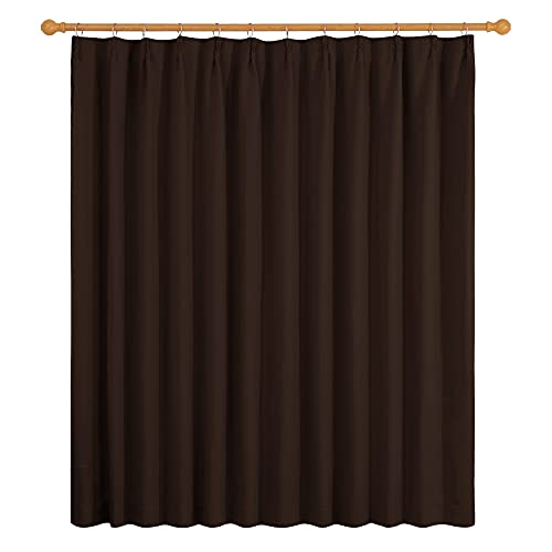 Deconovo 1級遮光カーテン 幅200cm丈178cm 全12色 UVカット 断熱 おしゃれ 節電対策 昼夜目隠し 1枚入 チョコレート