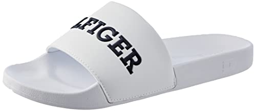 Tommy Hilfiger Herren Badeschuhe 3D Print Pool Slide Badelatschen, Weiß...