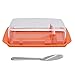 Les-Theresa Prostokątne pudełko do krojenia masła wielofunkcyjne pudełko do przechowywania świeżości do domu kuchni restauracji (czerwone)
