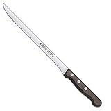 Tamaño hoja: 245 mm Arcos Serie Atlantico, Cuchillo Jamonero Flexible, Hoja de Acero Inoxidable de 245 mm, Mango de madera Palisandro color Marrón