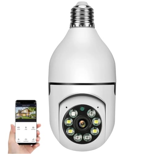 Câmera Segurança Ip Wifi Lâmpada 360° Inteligente Com Aúdio Prova D'água Giratória Visão Noturna In