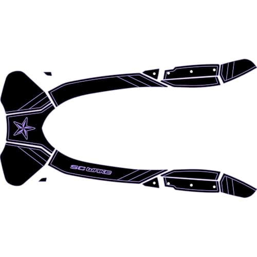 SC Wake Premium Traction Mats Made for SeaDoo RXT-X 300, 6mm Marine Grade EVA Foam PWC Decking, Diamond Cut Non-Slip Mat - Adhesive Comfort Series Classic Design Mats - Black/Purple