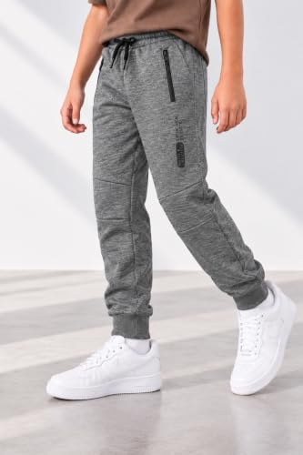 Image of Alan Jones Clothing Boys Solid Joggers Trackpant | Ribbed Hem & Waist | Drawstring Closure | Sizes 5-16 Years | Heavy GSM Fabric