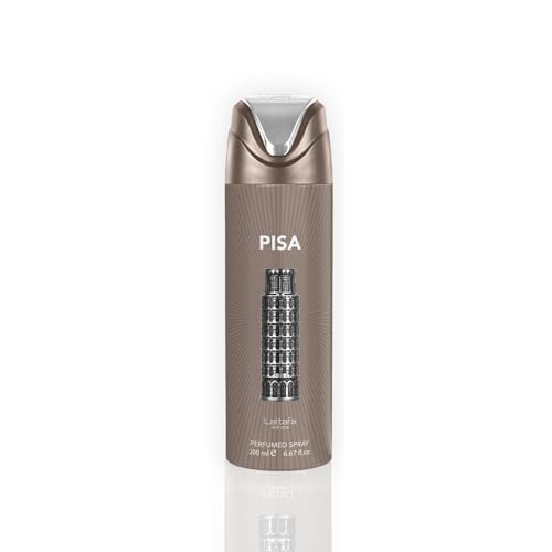 Image of Lattafa Pride Pisa Deodorant Spray 200ml – Men’s Fresh Citrus Woody Deodorant with Mandarin, Bergamot, Cedar & Amber