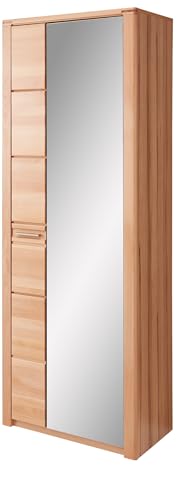 möbelando Garderobenschrank Nature One in Kernbuche Teil-massiv FSC-Zertifiziert - Moderner Flurgarderoben Schrank mit Kleiderstange und viel Stauraum - 74/201 / 40 cm (B/H/T)