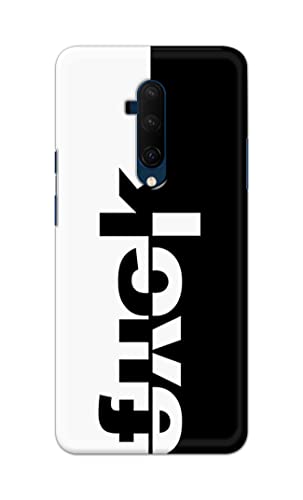 Image of PRINTFIDAA One Words Fukc Love Creative Art Innovative Wonderfull Printed Designer Hard Case for OnePlus 7T Pro Back Cover -(e) RPM1003