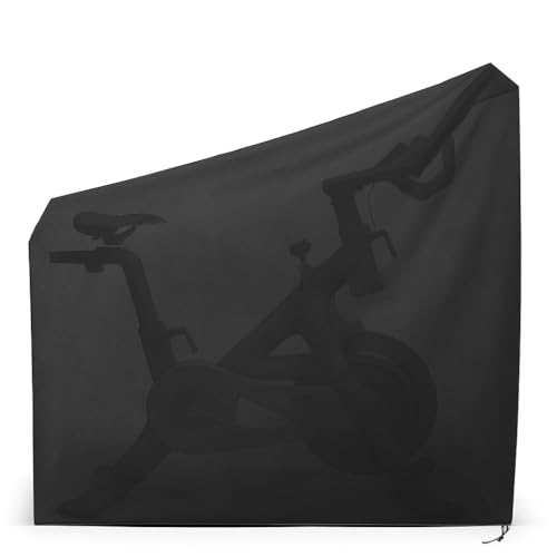 Exercise Bike Cover, Heavy Duty Waterproof Oxford Cloth Vertical Protective Cover, Dustproof Black