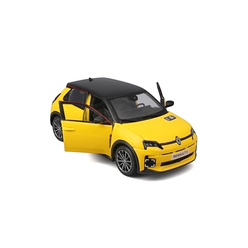 Bburago 1:24 Scale Renault 5 E-Tech Electric – Yellow | Official Renault Licensed Die-Cast Model Car | Modern EV Retro Hatchback Replica | Collector's & Display Model – vue 5