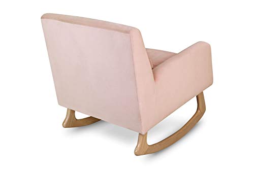 Nursery Works Sleepytime Rocker In Blush Velvet With Light Legs, Greenguard Gold And Certipur-Us Certified #TOP3