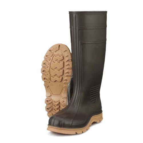 Heartland Barnyard 15” Agricultural Waterproof Work Boots for Men and Women - Lightweight PVC Boots with Comfort Footbed & Self-Cleaning Traction Outsole