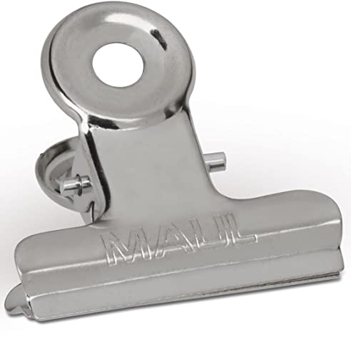 MAUL Papierklemmer MAULstandard aus Metall (10 Stück) | Klemmer mit breitem Verschlussclip 3 cm und Klemmweite 1 cm | Gadget für Haushalt, Küche und Büro | geeignet für DIY Projekte | Silber., 5.49 €