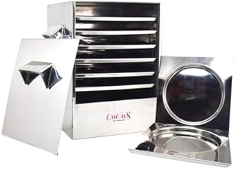 Onions Stainless Steel Cauka/Square/Cubic Idly Cooker 6 Plates comes with 6 Regular Idly & 2 Tatte Idly/Dhokla Plates. Gas Stove and Induction Stove Compactible FOR HOME USE