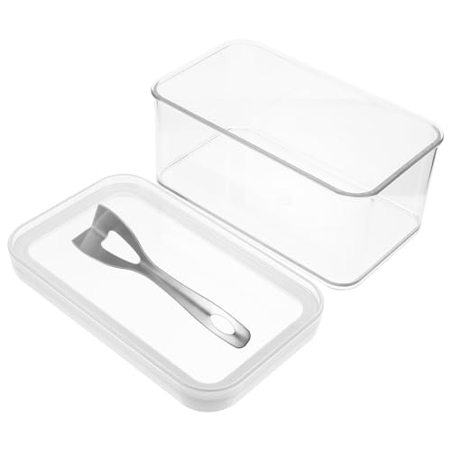 Cabilock 1 Set Transparent Capacity Butter Keeper with Cutting Tool Airtight Kitchen Box for Butter Storage and Easy Slicing for Home Restaurants and