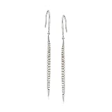 Ross-Simons 0.40 ct. t.w. Diamond Linear Drop Earrings in Sterling Silver