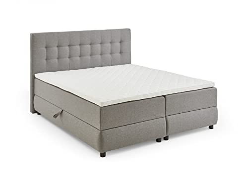 Atlantic Home Collection Lilo Cama de Boxeo, Madera Poliéster Espuma cómoda, Gris, 160 x 200 cm