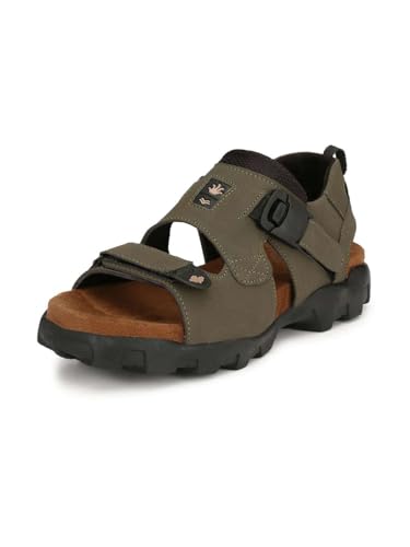Image of Men's Suede Sports Sandals | Adjustable Strap Design | Lightweight Airmix Sole | Comfortable Sandals | Anti-Slip Casual Footwear | Green-10