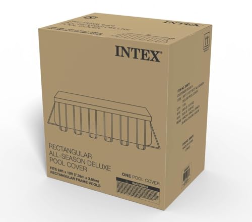 Intex 24FT X 12FT Rectangular All-Season Deluxe Winter Pool Cover for Above Ground Pools