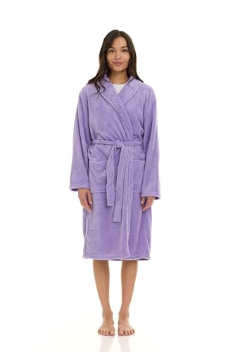 North 15 Women's Super Soft Warm Plush Fleece Bathrobe