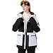 HOTIAN Damen Ski Jacke und Hosen 2 Teilig Set Skianzug Damen Wasserdicht Winddicht Winter Outdoor Warme Skifahren Skibekleidung damen set 167 BK+WT M