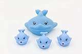 XKX Rubber Bath Toys,Dolphin Family Bath-time Fun,Set Of 4