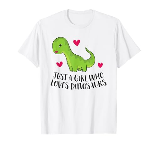 Just a girl who love dinosaurios lindo dinosaurios chica Camiseta