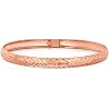 Savlano 14K Gold Plated Over 925 Sterling Silver Solid Diamond Cut Bangle Bracelet 7 inch for Women With Gift Box - Made in Italy