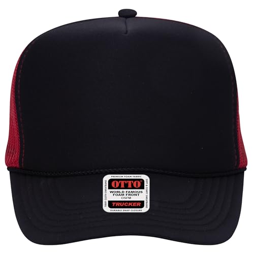 Image of OTTO Polyester Foam Front 5 Panel High Crown Mesh Back Trucker Hats in 97, Bulk, Wholesale
