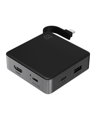 ZAGG 4-Port Hub - Versatile USB-C PD, USB-A HDMI Adapter, High-Speed Charging & 4K Display Support, Compact for Travel, Compatible with Windows, macOS, iPadOS, ChromeOS, Android