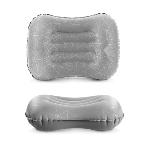 TSGardenエアーピロー【手動プレス式・吹き込み式両立】 エアー枕 キャンプ枕 空気枕 人間工学設 快適な寝心地 トラベルピロー ポンプ不要 コンパクト 収納袋付き アウトドア/キャンプ/旅行/車中泊/事務室