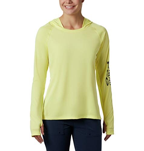 Columbia Women's Tidal Tee Hoodie, Sunnyside/City Grey Logo, 1X