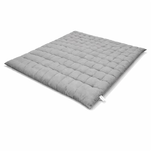 Image of ATOOTFUSION Soft Cotton Quilt | Foldable Light Weight Filled Single Firm Cotton Quilt Mattress| Gadda (Solid Coloured, Sleeping Capacity, 6 x 6 ft or 72 x 72 Inches) Double Bed (Light Grey)
