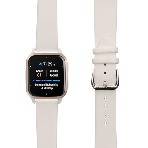 kwmobile Armband kompatibel mit Garmin Venu Sq 2 Music/Sq 2 / Vivoactive 6 / Vivoactive 5 - Echtleder Fitnesstracker Sportarmband Band