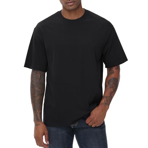 Image of KEEPSHOWING Mens Cotton T Shirts Short Sleeve Crew Neck Basic T-Shirt Essentials Crewneck Cotton T-Shirts Tees for Men