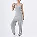 Ladies Ribbed Pajamas Set with Built in Bras Soft Camisole and Lantern Pants Sports Yoga Suit Fashion Casual Nightwear Sets(Gray,X-Large)