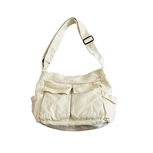 Image of Women Shoulder Bags Canvas Tote Bag Handbag Large Hobo with Pockets Work Bags for Women and Men