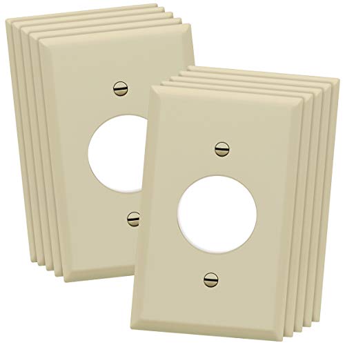 Plaque murale cache prise simple 1.406 pouce Enerlites thermoplastique ivoire