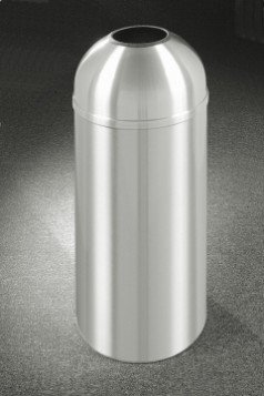 Glaro Inc. Glaro 12 Gallon Waste Receptacle w/Open Dome Top, Satin Aluminum - T1530SA