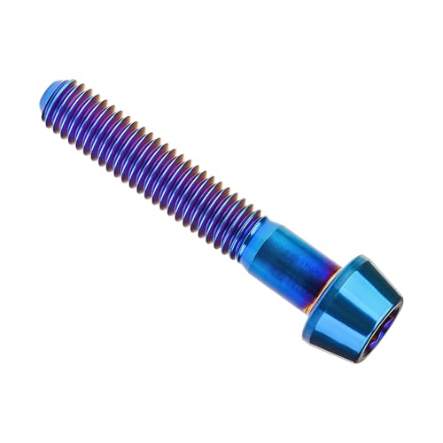 Image of Titanium Ti Bolt M5x9 16 18 20 25 30 35 40 45 50 55 60mm Tapered Head Screws Pack of 4 (M5x30mm, Burnt Blue)