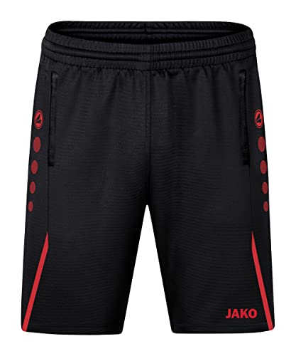 JAKO Herren Trainingsshorts Challenge, Schwarz/Rot, XXL