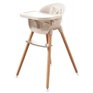 Fodoss 3-in-1 Wooden High Chair for Babies and Toddlers, Convertible Easy Clean Infant Highchair, Modern Design