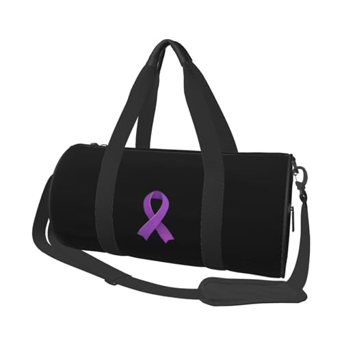 Pancreatic Cancer Awareness Purple Ribbon Convertible Garment Bag with Shoulder Strap, Carry on Garment Duffel Bag for Men Women - Rolling Foldable for Travel Luggage Bags (Black)