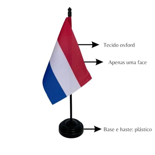 Bandeirinha De Mesa País Holanda Tecido Oxford Sublimado A Laser