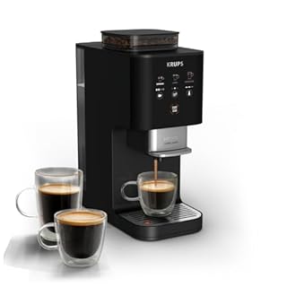 KRUPS Coffee Crush Extra, Machine à café à grains, ultra compacte, nettoyage facile, noir, SA4028E0