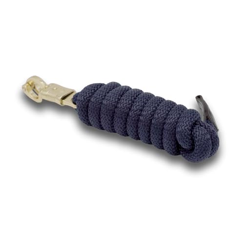 SUNRIDE Ramal para Caballo con mosquetón antipánico – 2 m – Cuerda de Amarre equitación (Azul)