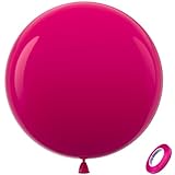 Bezente Hot Pink Giant Balloons 36 Inch - 8 Pack Jumbo Pink Balloons Large Round Hot Pink Latex Balloon for Wedding Bridal Shower Valentine's Day Birthday Party Backdrop Decorations