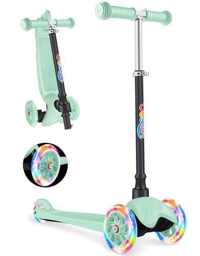 BELEEV A2 Monopattino Bambino 2 Anni, 3 Ruote Monopattino LED Illuminate, Altezza Regolabile, Ponte Antiscivolo, Monopattino Bambini 2-6 Anni, Scooter for Kid Bambina Ragazza Ragazzo