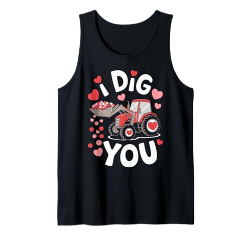 Tractor I Dig You Valentines Day Shirt Boys Kids Girls Gifts Canotta