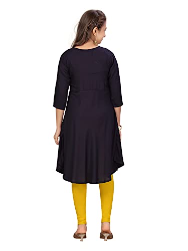 Image of muhuratam Girls Navy Blue Colour Kurti (KURTI-9706-NAVY-BLUE-38)
