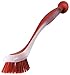 Klickpick Home Dish Scrubber Brushes Assorted Colors Dishwashing Brush with Soft Long Handle Scrubbing Brushes with Suction Cup Multiple Use Cleaning Scrub Brush,Set of 3- Red,Green,Blue