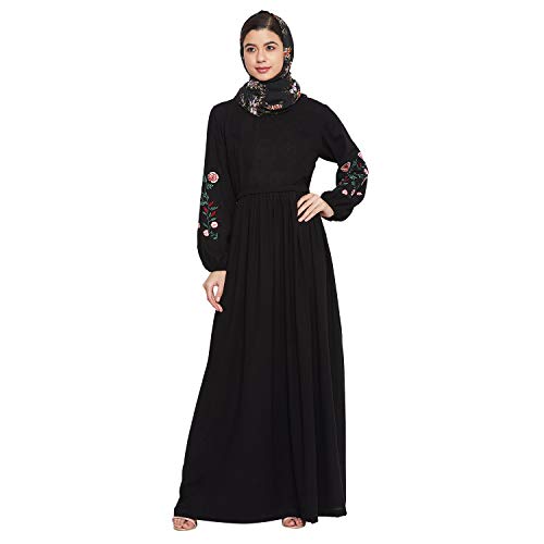 Image of Nabia Chikan Hand Embroidery Design Abaya For Women